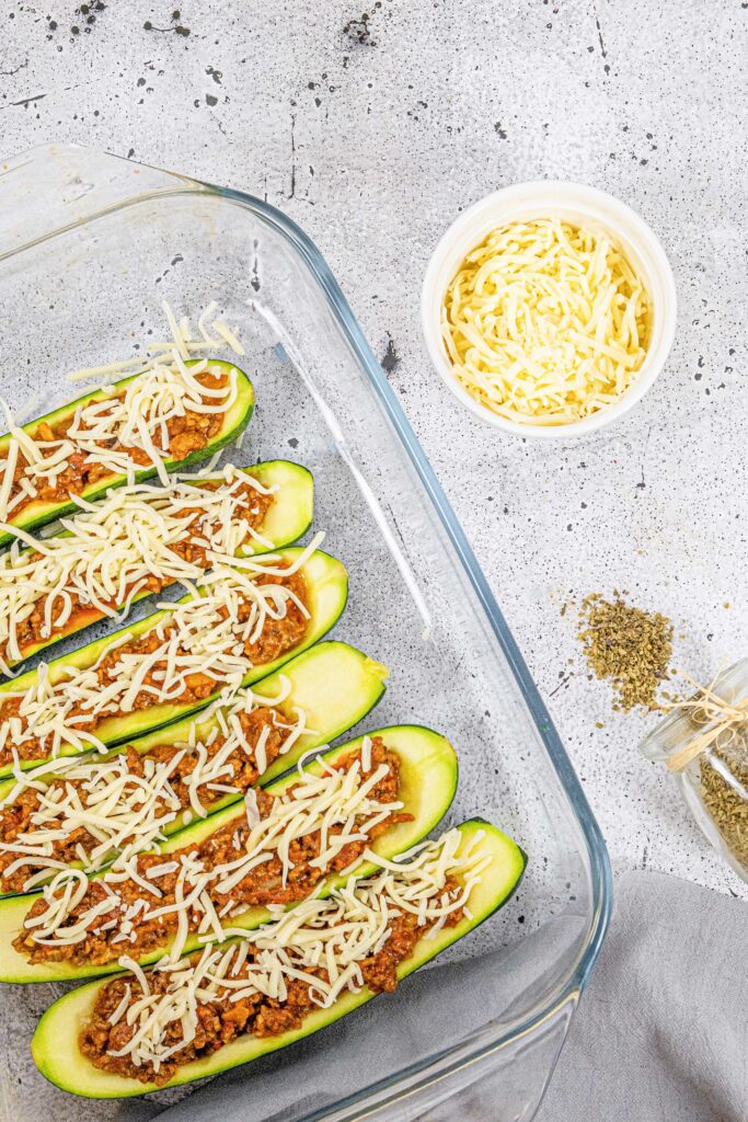 Keto Zucchini Boats Recipe Before being Cooked - Yummy Keto Cooking Keto Zucchini Boats Recipe Before being Cooked - Yummy Keto Cooking