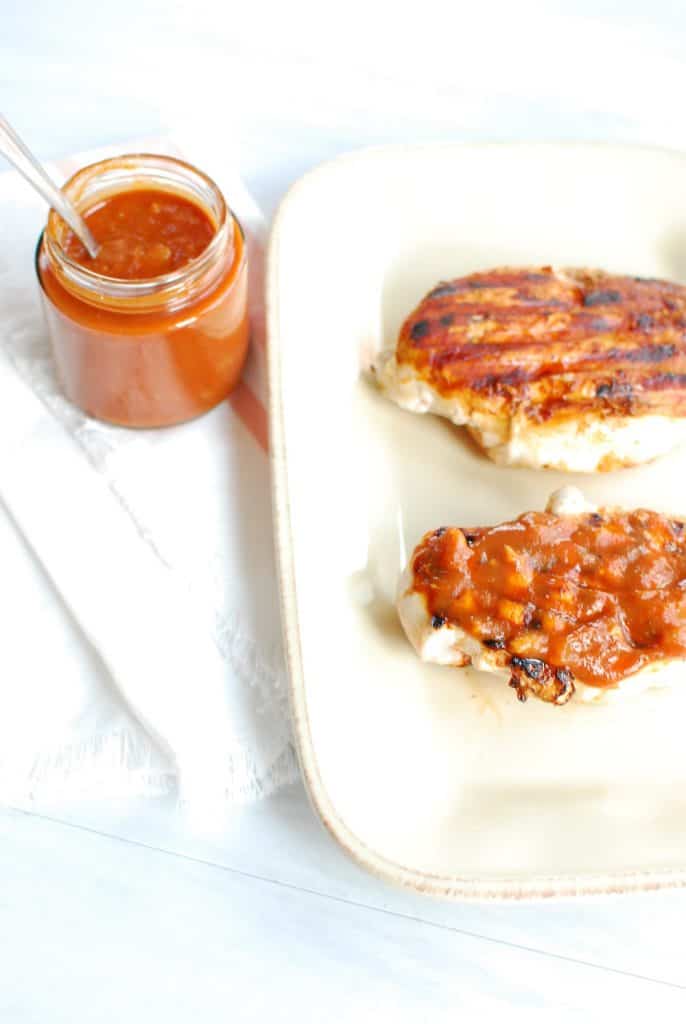 Keto BBQ sauce topping on grilled chicken Keto BBQ sauce topping on grilled chicken