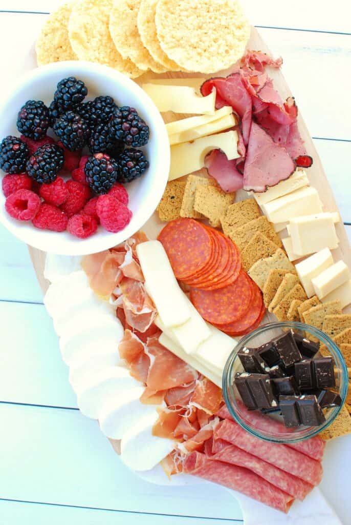 a keto charcuterie board with meats, cheeses, berries, and dark chocolate a keto charcuterie board with meats, cheeses, berries, and dark chocolate
