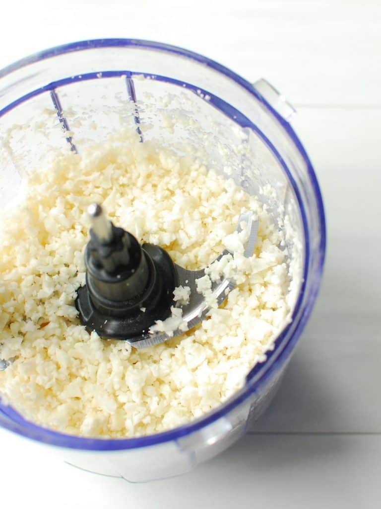 Cauliflower rice in the food processor Cauliflower rice in the food processor