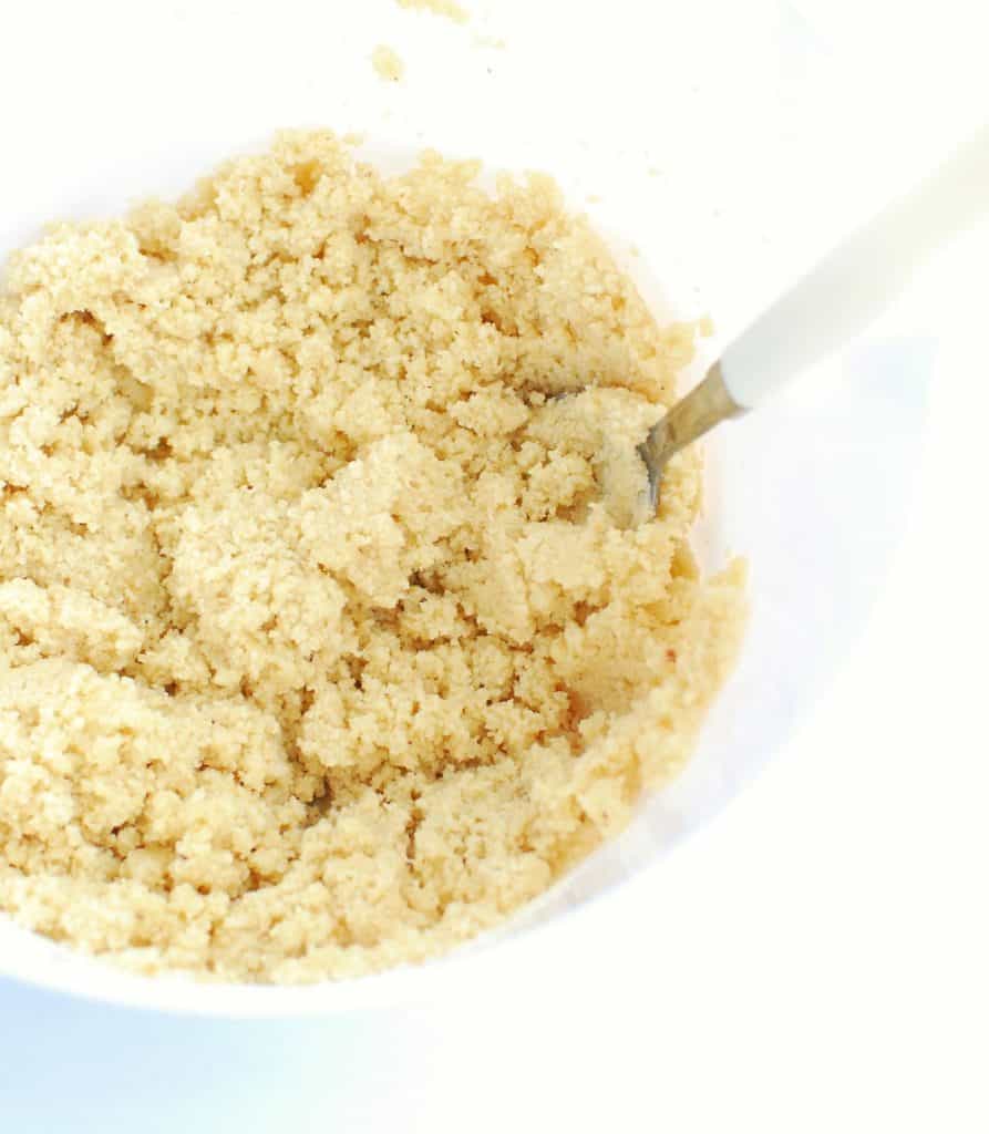 almond flour mixed together with butter and low carb sweetener almond flour mixed together with butter and low carb sweetener