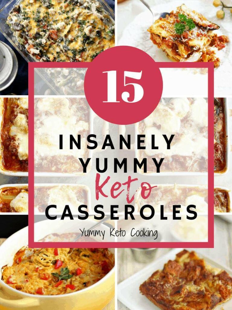 A collage image of several keto casserole dishes and meal ideas A collage image of several keto casserole dishes and meal ideas