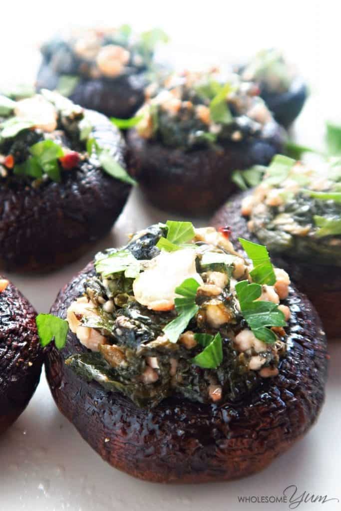 Low carb spinach stuffed mushrooms Low carb spinach stuffed mushrooms