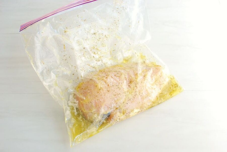 chicken breast in a ziptop bag with marinade chicken breast in a ziptop bag with marinade